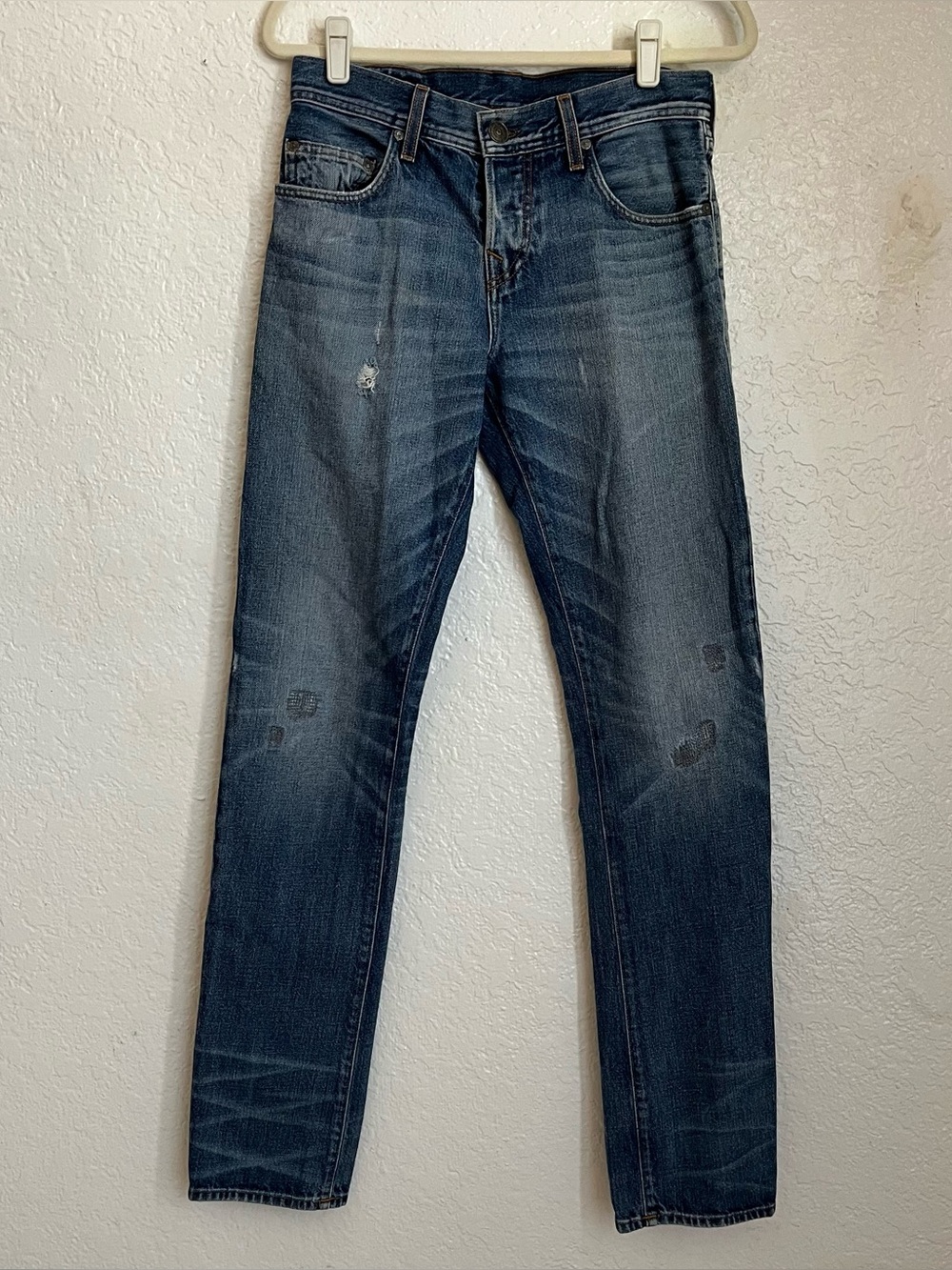 True Religion Geno Relaxed Slim Jeans Mens 28x34 Blue Denim Distressed